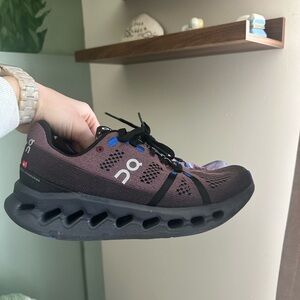 On Running cloud X Black and Purple Sneakers